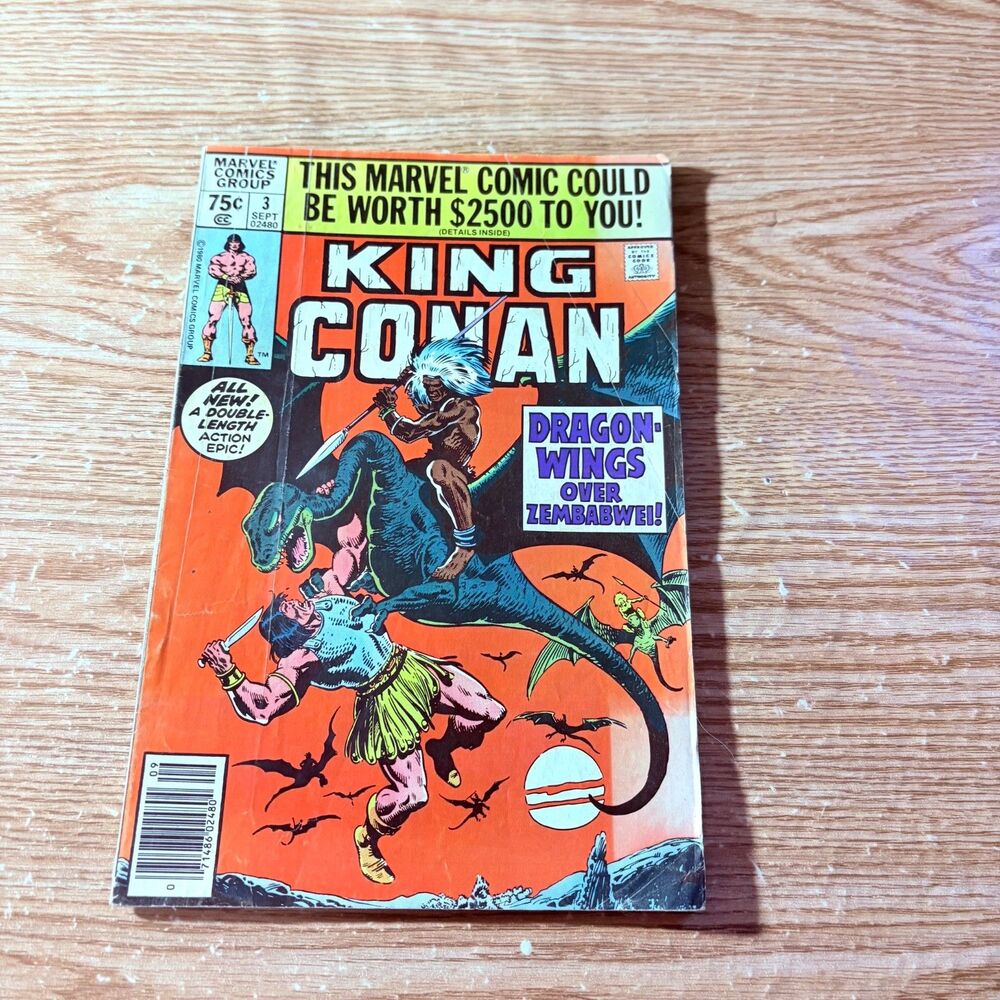 King Conan #3, September 1980! Very Fine Condition! Bronze Age Classic!